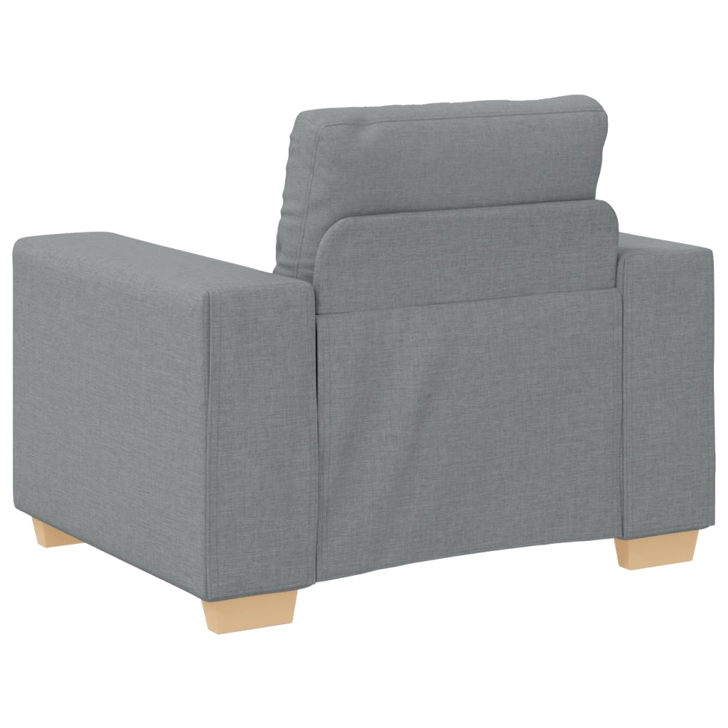 Set di Divani 3 Pezzi con Cuscini Tessuto Grigio Chiaro
