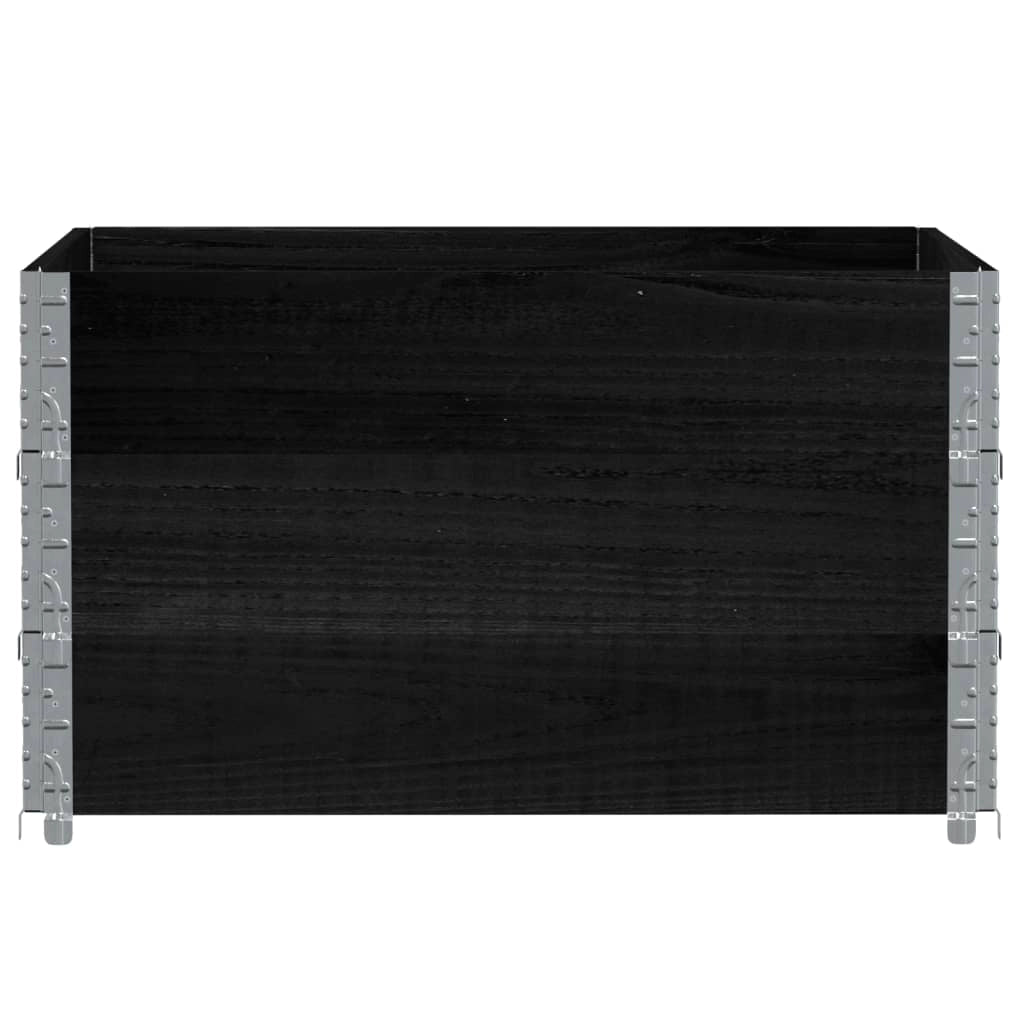 Vassoio per fioriera aiuola rialzata piante fiori terrazza giardino 100 x 100 cm legno massello di pino nero 02_0037247