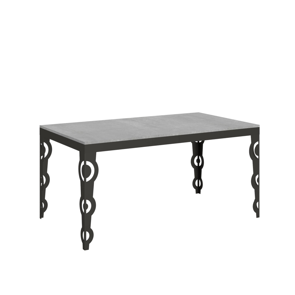 Tavolo allungabile 90x160/420 cm Karamay Evolution Cemento telaio Antracite