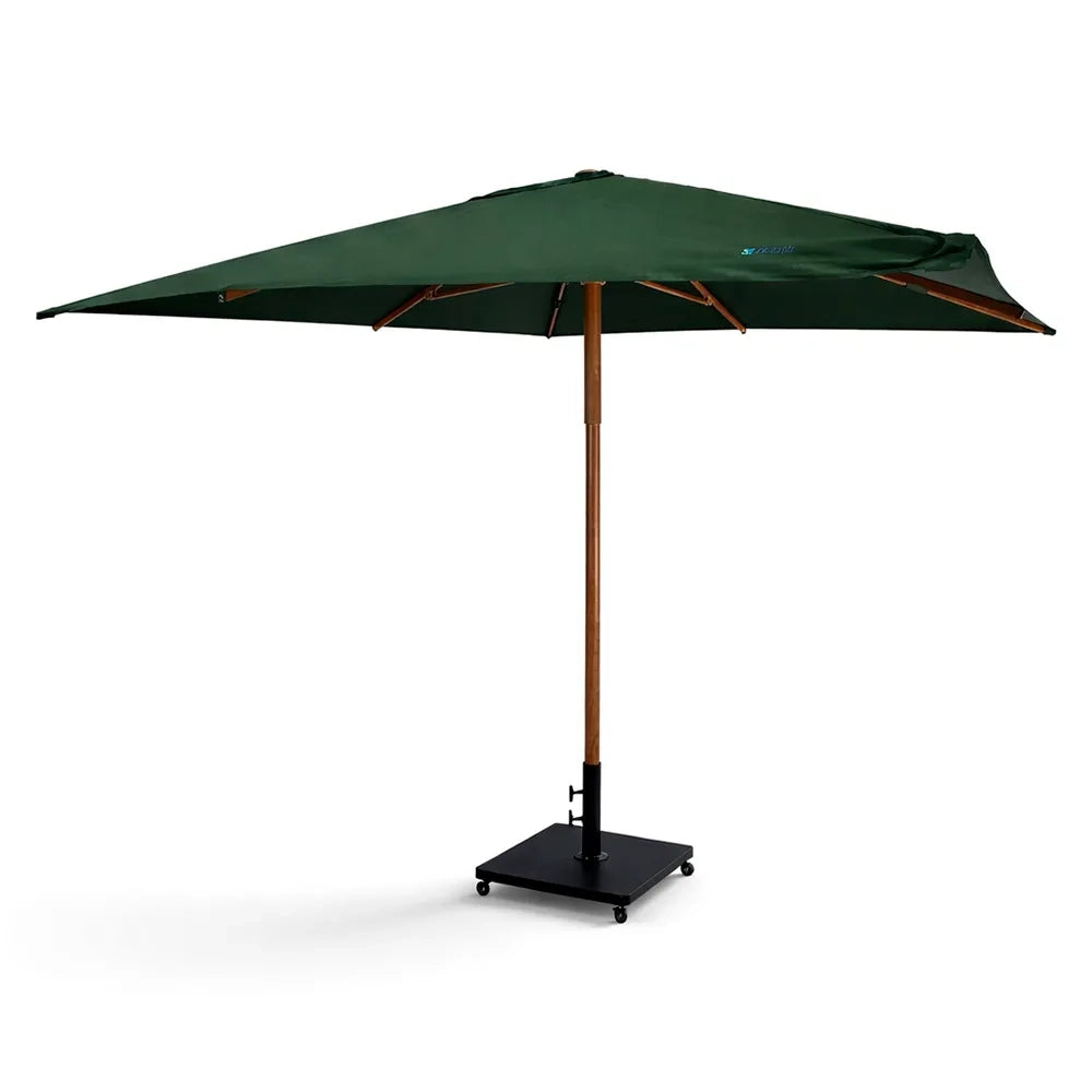 Tempo Style - Ombrellone 3×3 per esterni Parioli Plus – Verde/Legno Noce