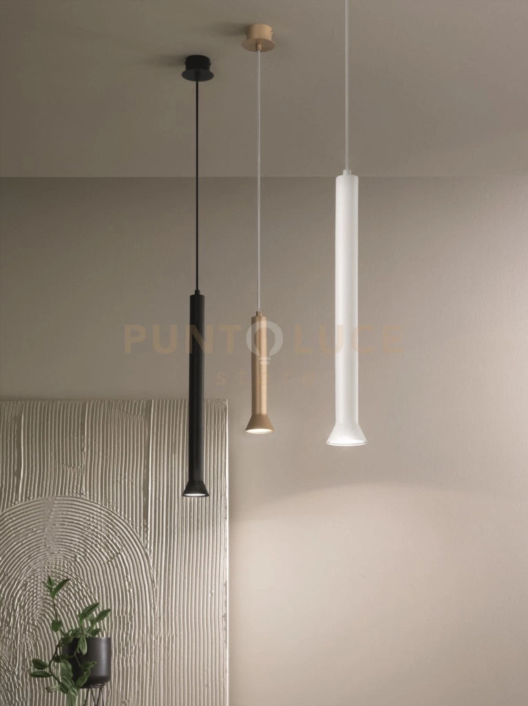 SOSPENSIONE LILA GRANDE BIANCO 1 LUCE ATTACCO GU10 D.6,6CM H.48CM