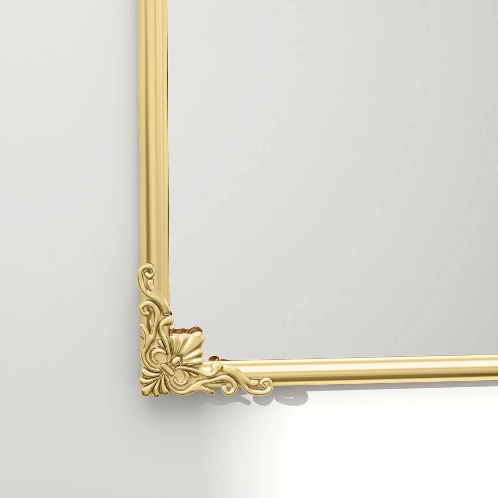 Specchio da parete 60 x 87 cm in stile barocco con cornice in metallo dorato