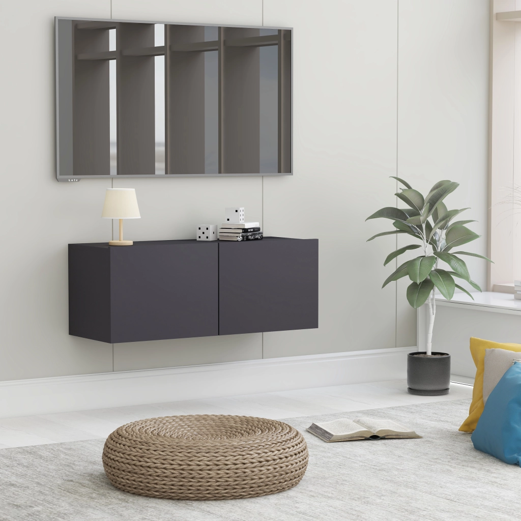 | Mobile TV | Grigio 80 x 30 x 30 cm Legno multistrato 801474