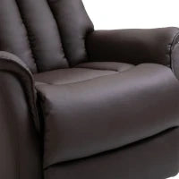 Poltrona Elettrica Alzapersone Reclinabile 145°, Poltrona Relax Elettrica in Pelle PU con Telecomando, Tasche Laterali e Poggiapiedi Integrato, Marrone