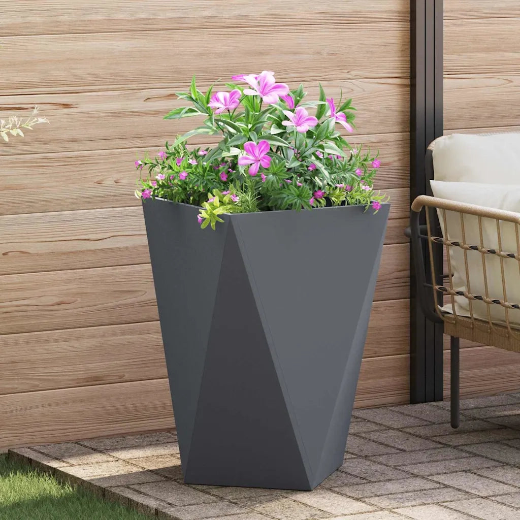 Fioriera 2 pcs Antracite 50 x 50 x 75 cm Acciaio