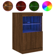 Credenza | Madia | Buffet da pranzo | Armadio da pranzo con Luci LED Rovere Marrone 41x37x67 cm