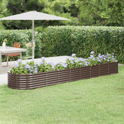 Letto Giardino Acciaio Zincato 368x80x36cm Marrone 318930