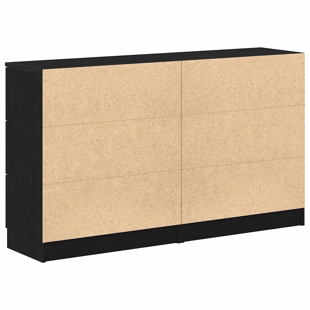Credenza Rovere Nero 120 x 30 x 70 cm Legno multistrato 3333072