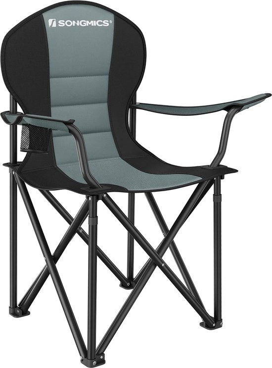 Campingstool verde nero - Sedia trasportabile - Sedile ripiegabile - Telaio 600D Oxford - Leggero - Sostenibile - Comodo - 55 cm x 90 cm x 102 cm