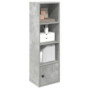 Libreria-Scaffale per Libri-Mobile di Stoccaggio Grigio Cemento 31x24x102 cm in Legno Multistrato