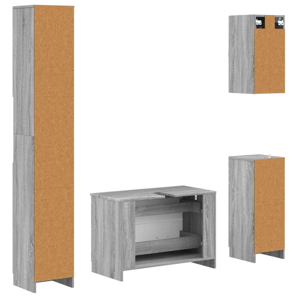 Set di Mobili da Bagno da 4 Pezzi UTRECHT Sonoma grigio 3417978