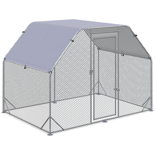 Recinto per Galline 280x190x195 cm con Copertura in Acciaio