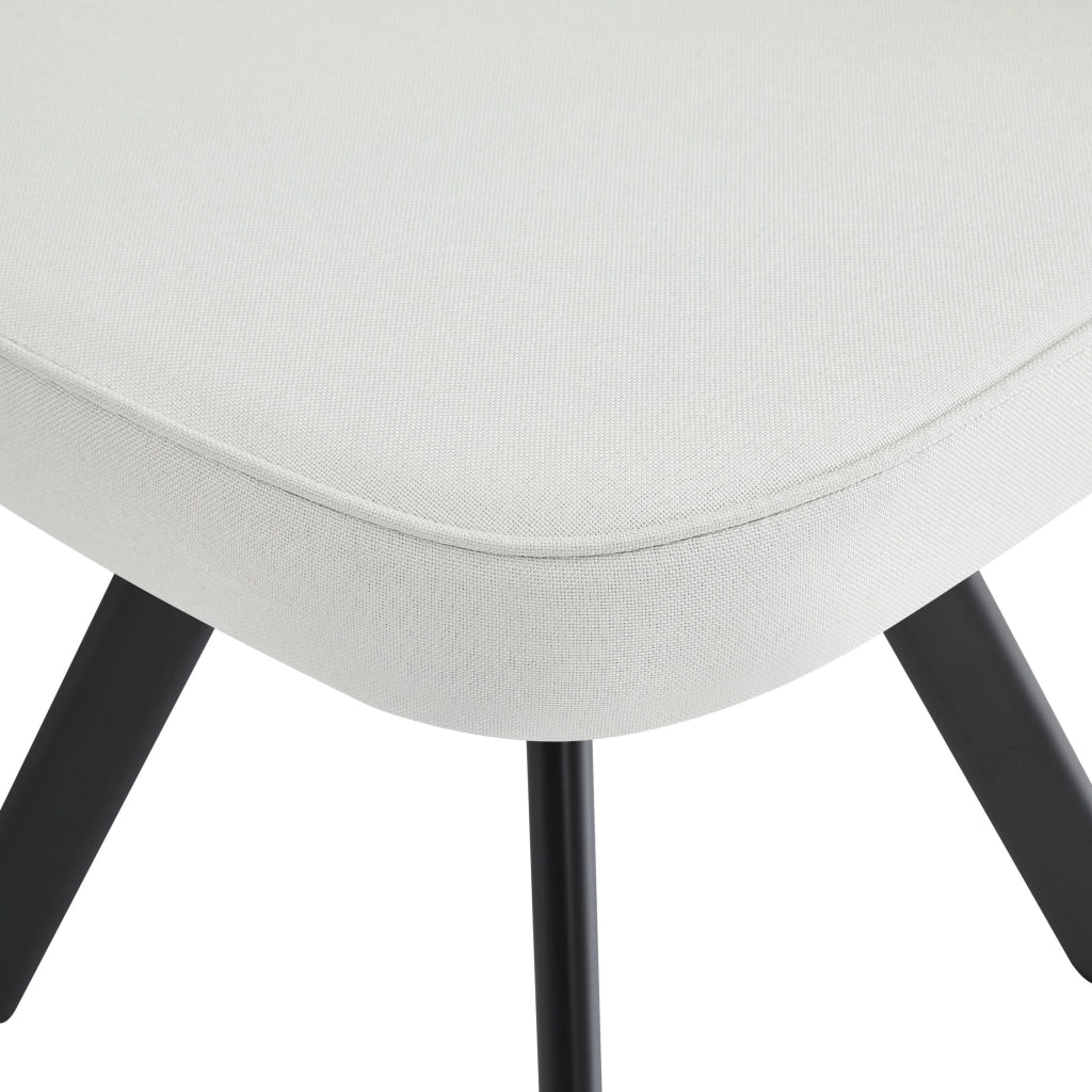 Set da pranzo composto da 4 sedie in lino e un tavolo (85 x 85 cm) con finitura effetto legno, color beige