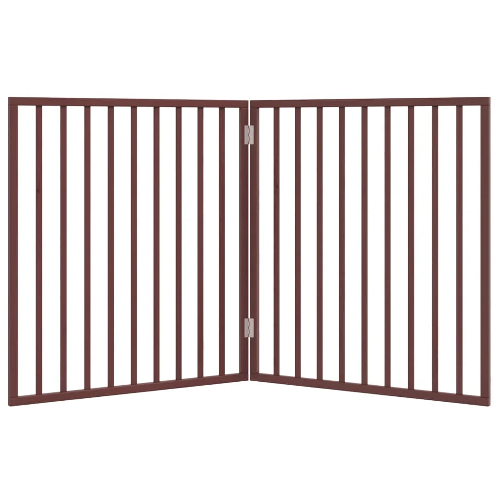 Cancelletto di sicurezza pieghevole per cani a 2 pannelli 160 cm legno di pioppo marrone 02_0023035