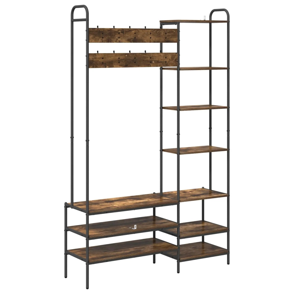 Appendiabiti con panca per scarpe Rovere Fumo 8012040
