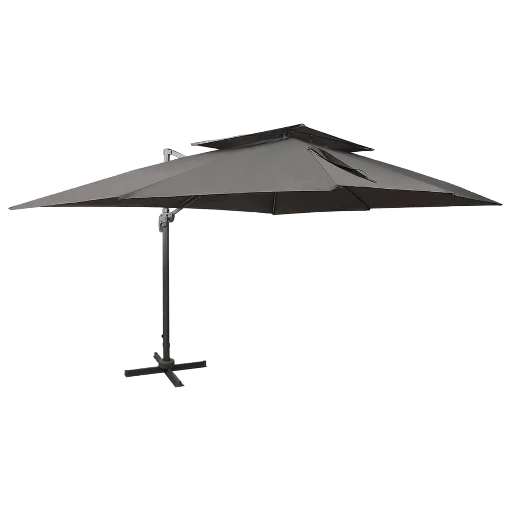 Ombrellone a braccio doppio antracite 400 x 300 cm 02_0008565
