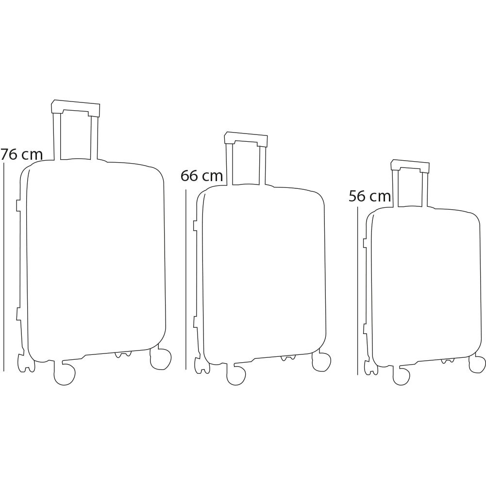 Set 3+1 Valigie Rigide Beauty Case Bagaglio Trolley Blu Navy con Ruote Easy Roll