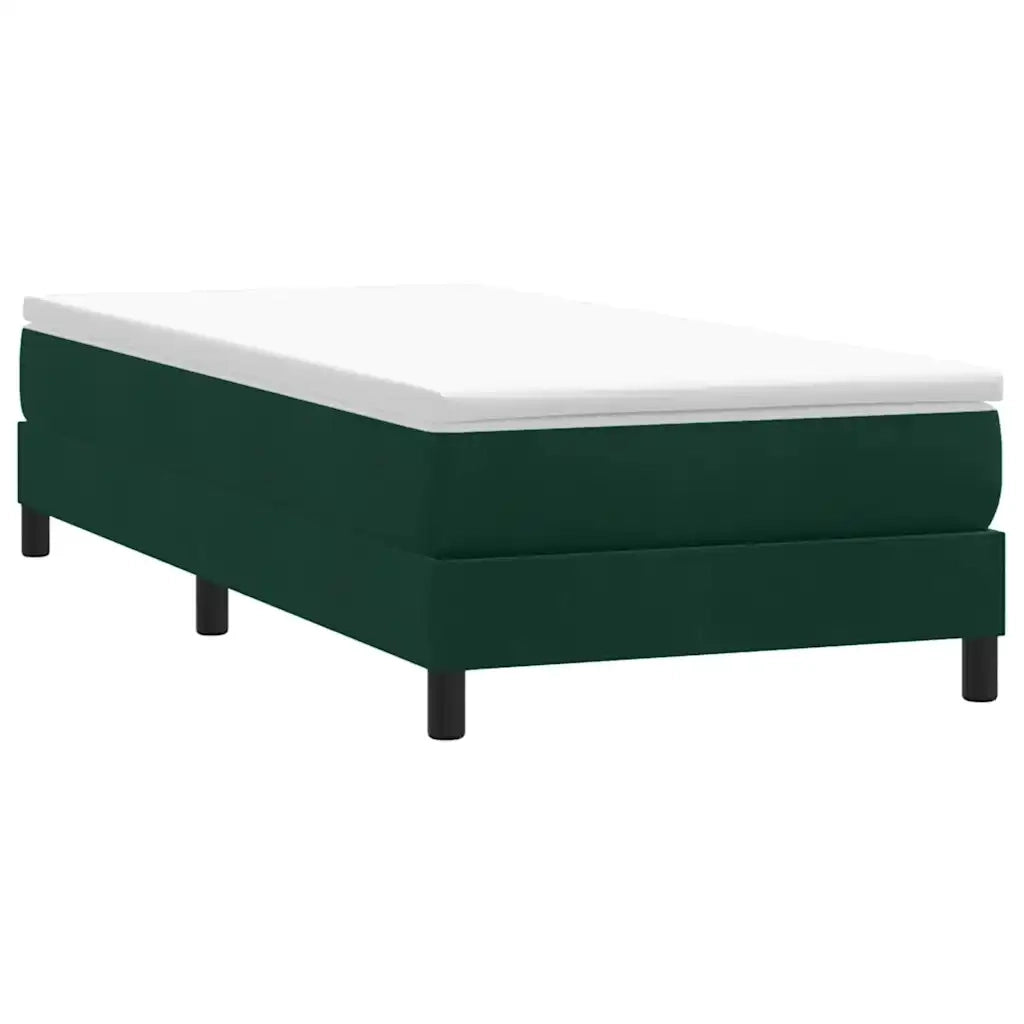 vidaXL Giroletto a Molle senza Materasso Verde Scuro 90x210 cm Velluto