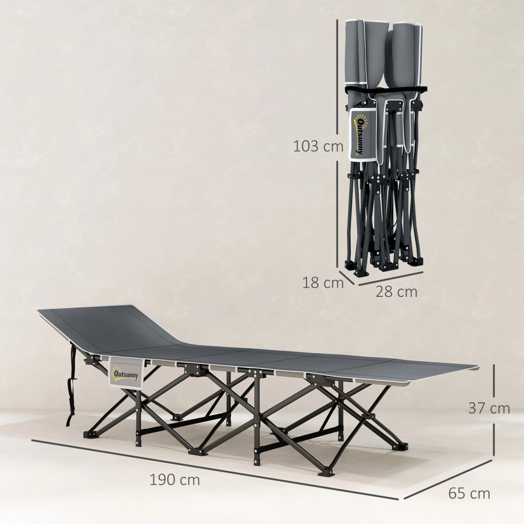 Letto da campeggio pieghevole con materasso ¨C zephmum ¨C 185x68x37 cm grigio chiaro