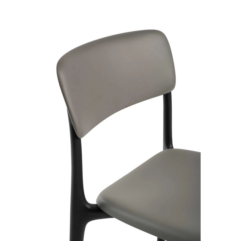 Sedia Polipropilene Poppy Grigio E Nero cm 49,5x49h79,5