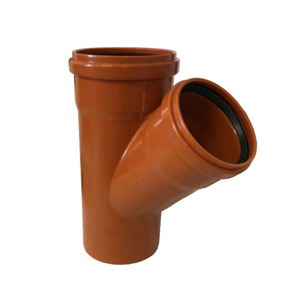 BRAGA RIDOTTA 45  ° AD INNESTO IN PVC CON GUARNIZIONE RAL 8023 -  EE ¸100/ EE ¸40  RAL 8023