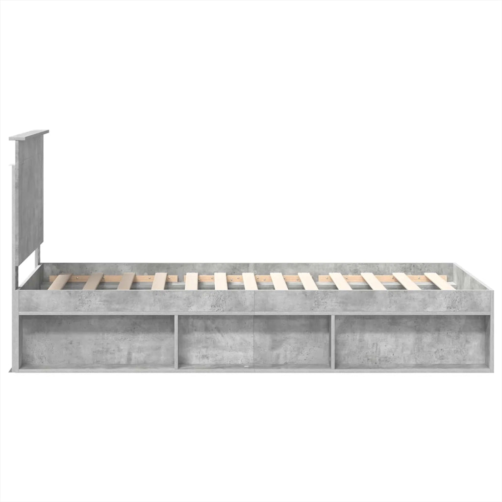 Struttura del letto Grigio Concretè 75 x 190 cm Pino massello 3409420