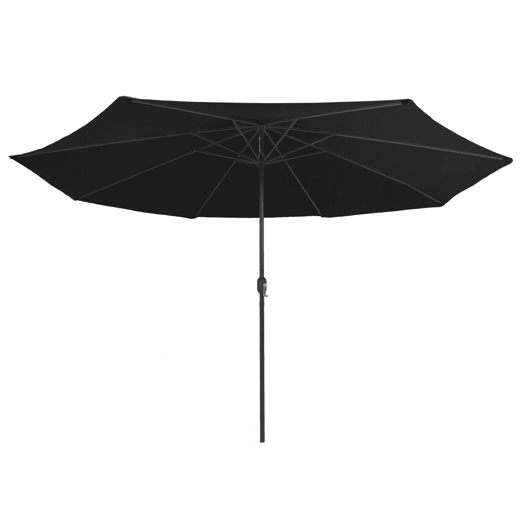 Ombrellone da Giardino-Ombrello da Balcone con Palo in Metallo 390 cm Nero