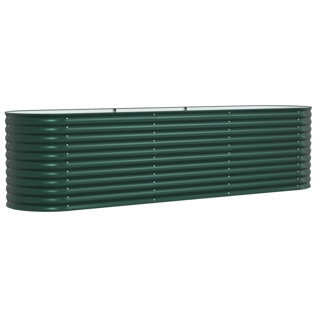 Letto da Giardino Rialzato Verde 320x80x81 cm in Acciaio Galvanizzato di