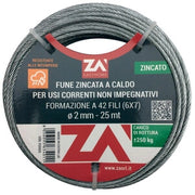FUNE ACCIAIO COMMERCIALE 42F D  3 MM CF 25 M- ZA'- 1,0 confezione