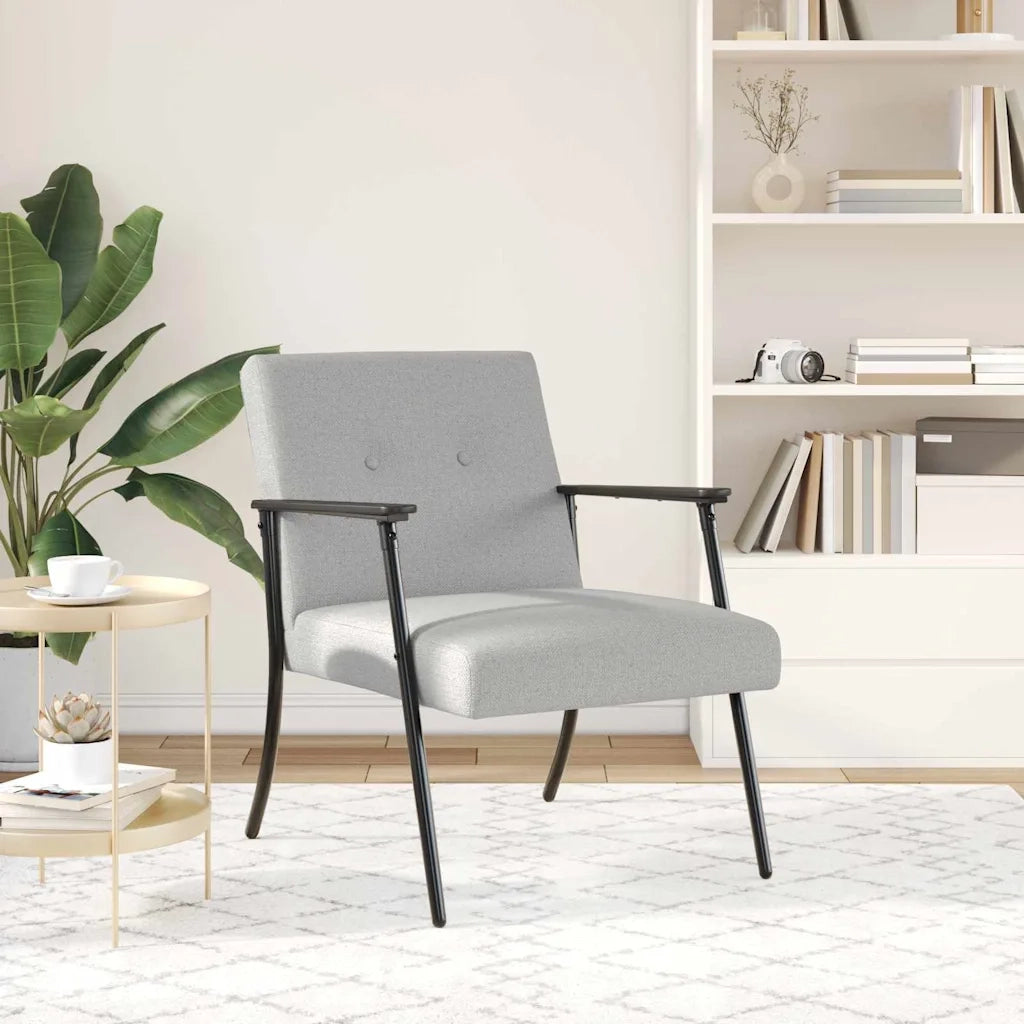 Poltrona-Divano Sedia-Poltroncina Grigio Nuvola Tessuto 993609