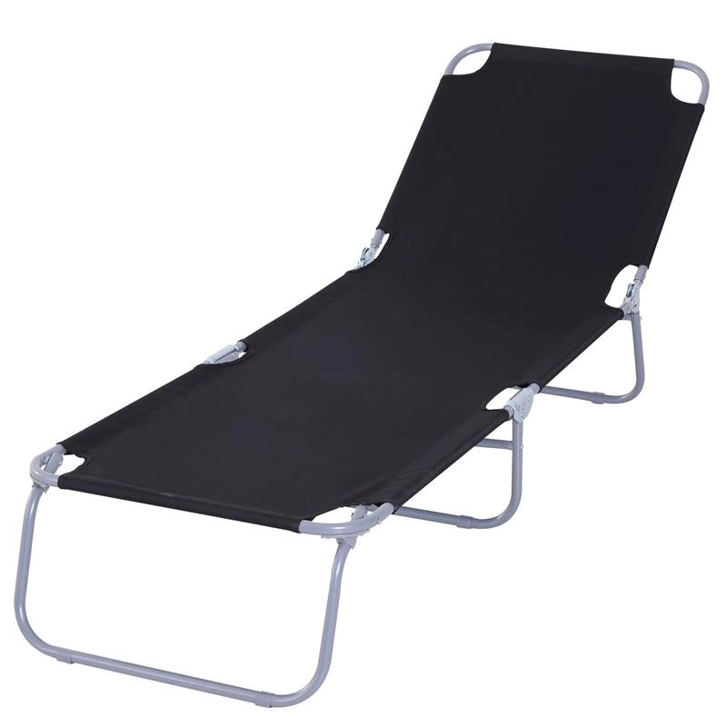 SDRAIO DA GIARDINO PIEGHEVOLE IN METALLO E TESSUTO 180 X 55 X 24 CM NERO