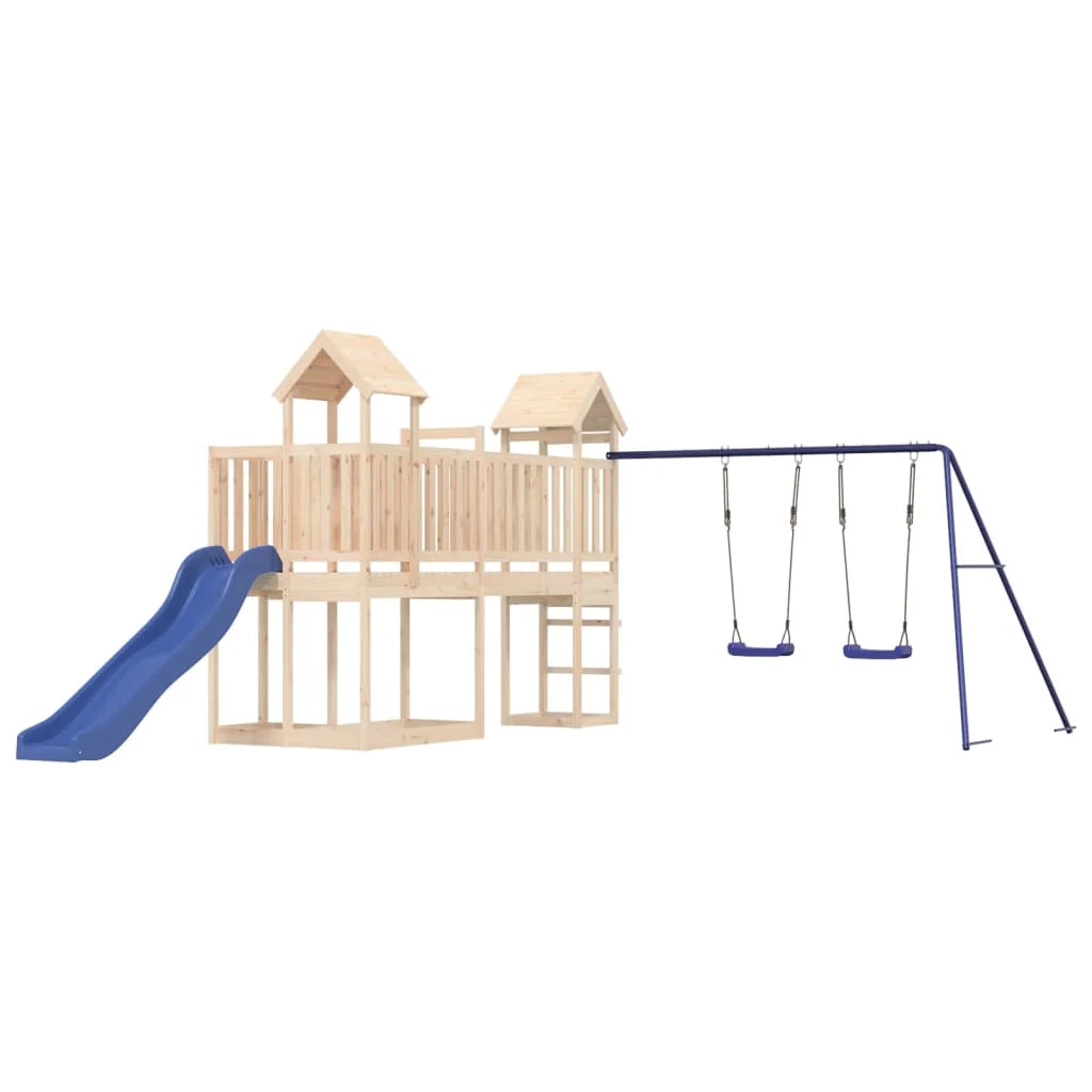 Altalene per parco giochi all'aperto scivolo altalene robuste giochi da giardino 357 x 524 x 214 cm legno di pino massiccio 02_0004899