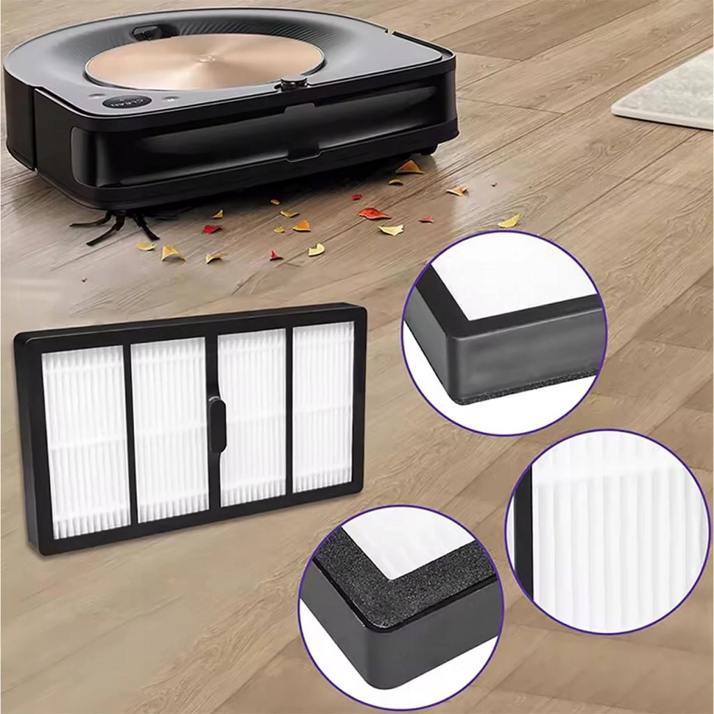 Set di Ricambio per iRobot Roomba S9 S9+ – 2 Spazzole in Gomma, 3 Filtri HEPA, 3 Spazzole Laterali