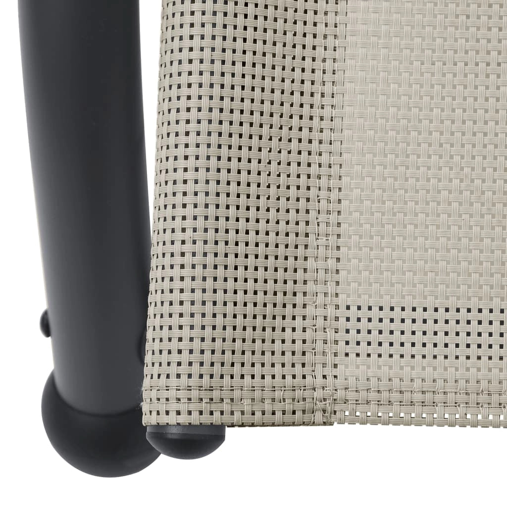 Lettino prendisole sedia a sdraio lettino prendisole letto da giardino mobili da giardino mobili da esterno doppi con baldacchino textilene crema 02_0012721