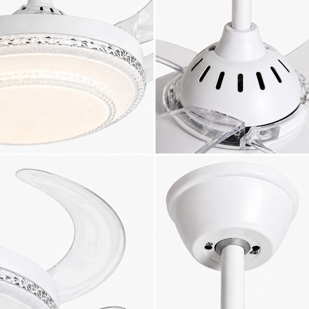 VENTILATORE SOFFITTO LUCE LED 85W PALE SCOMPARSA 48" TELECOMANDO SJ-195