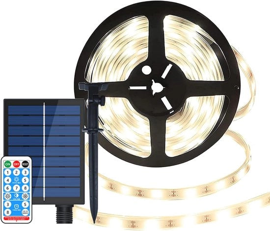 Fascia LED Solare 10 Metri - Idratata e Flessibile Illuminazione Esterna con Comando a Distanza