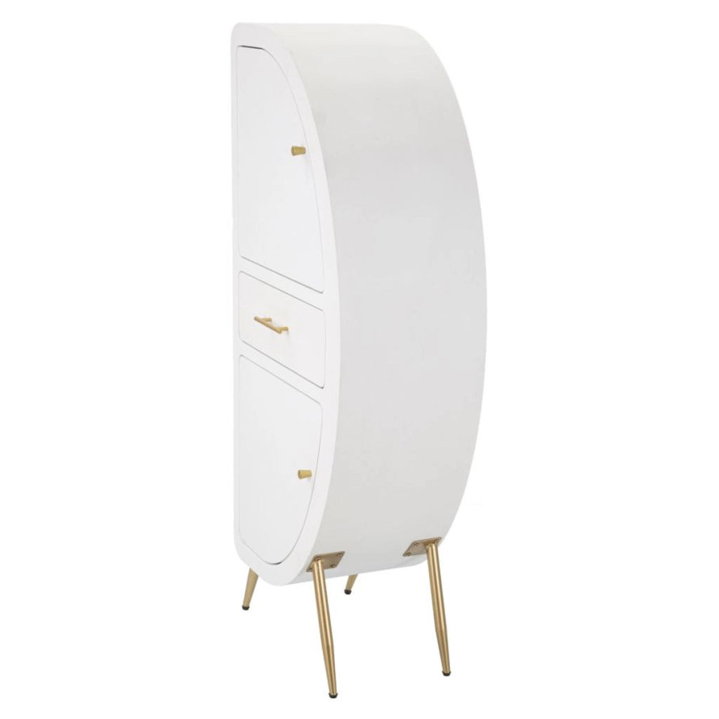 Credenza VKH29, Bianco, MDF, 60x32x133 cm