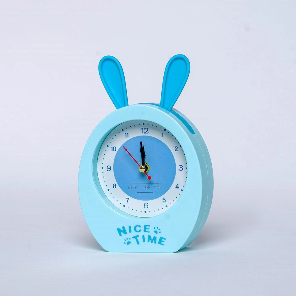 Trade Shop - Orologio Sveglia Analogica A Forma Di Coniglietto Da Tavolo Per Bambini Tx-9124 -