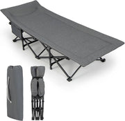 Brandina Campeggio con Borsa Portaoggetti, in Tessuto Oxford e Metallo, Lettino da Campeggio Pieghevole 190x68x48,5 cm, Letto da Campo XL Portabile, Antiscivolo, Portato 200 kg