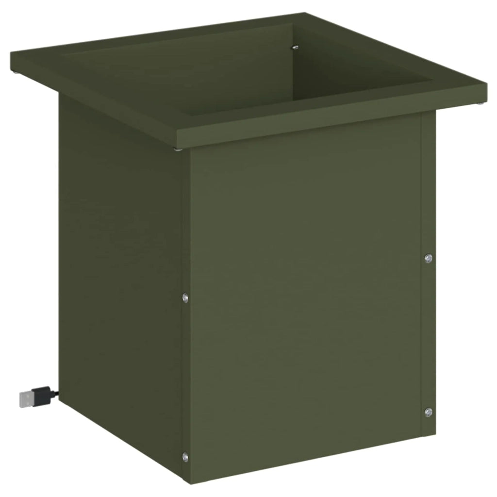Fioriera da giardino con LED Verde Oliva 30 x 30 x 30 cm 8008062