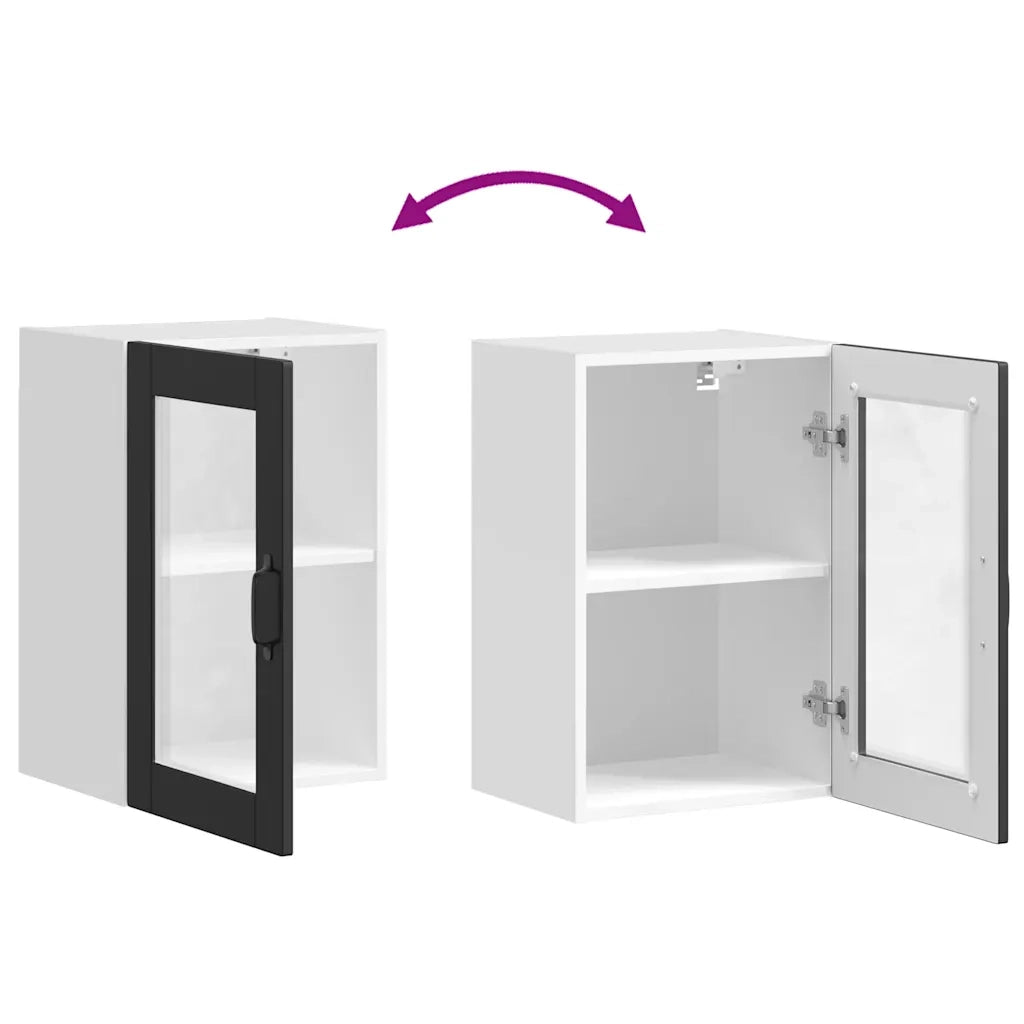 Pensile da Cucina con Porta in Vetro Porto Nero 854008