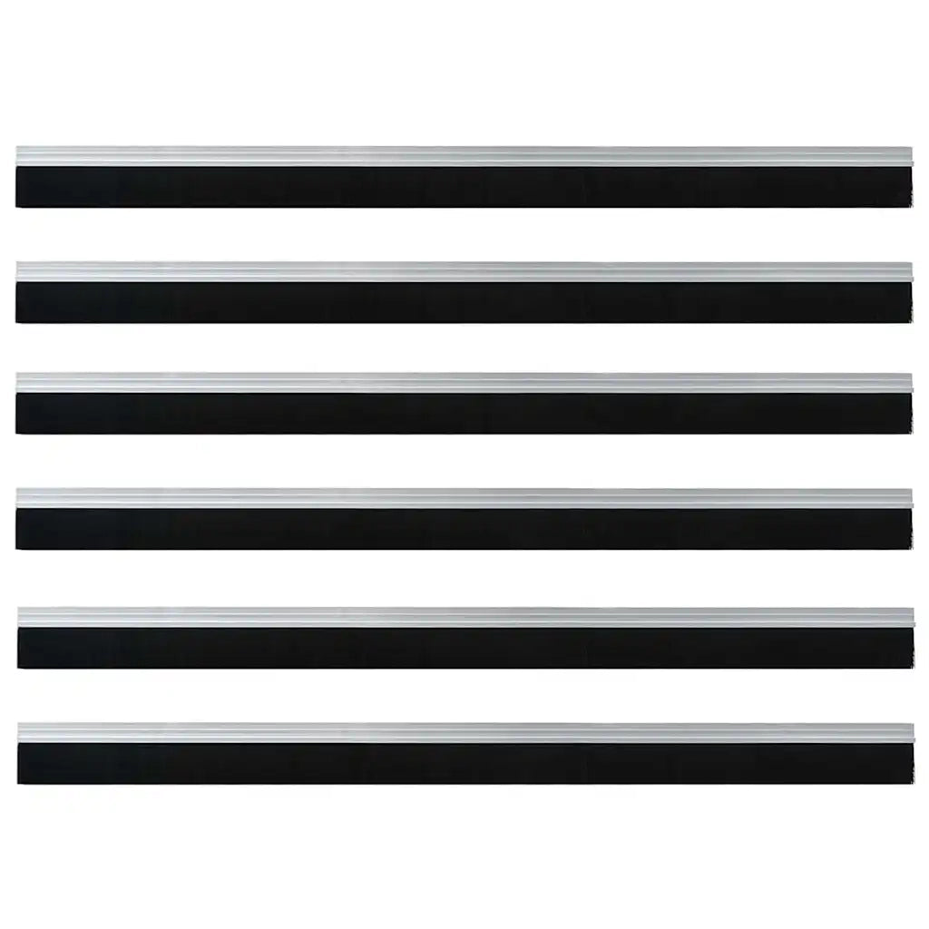 Spazzole per porte autoadesive 6 pcs Argento 100 cm