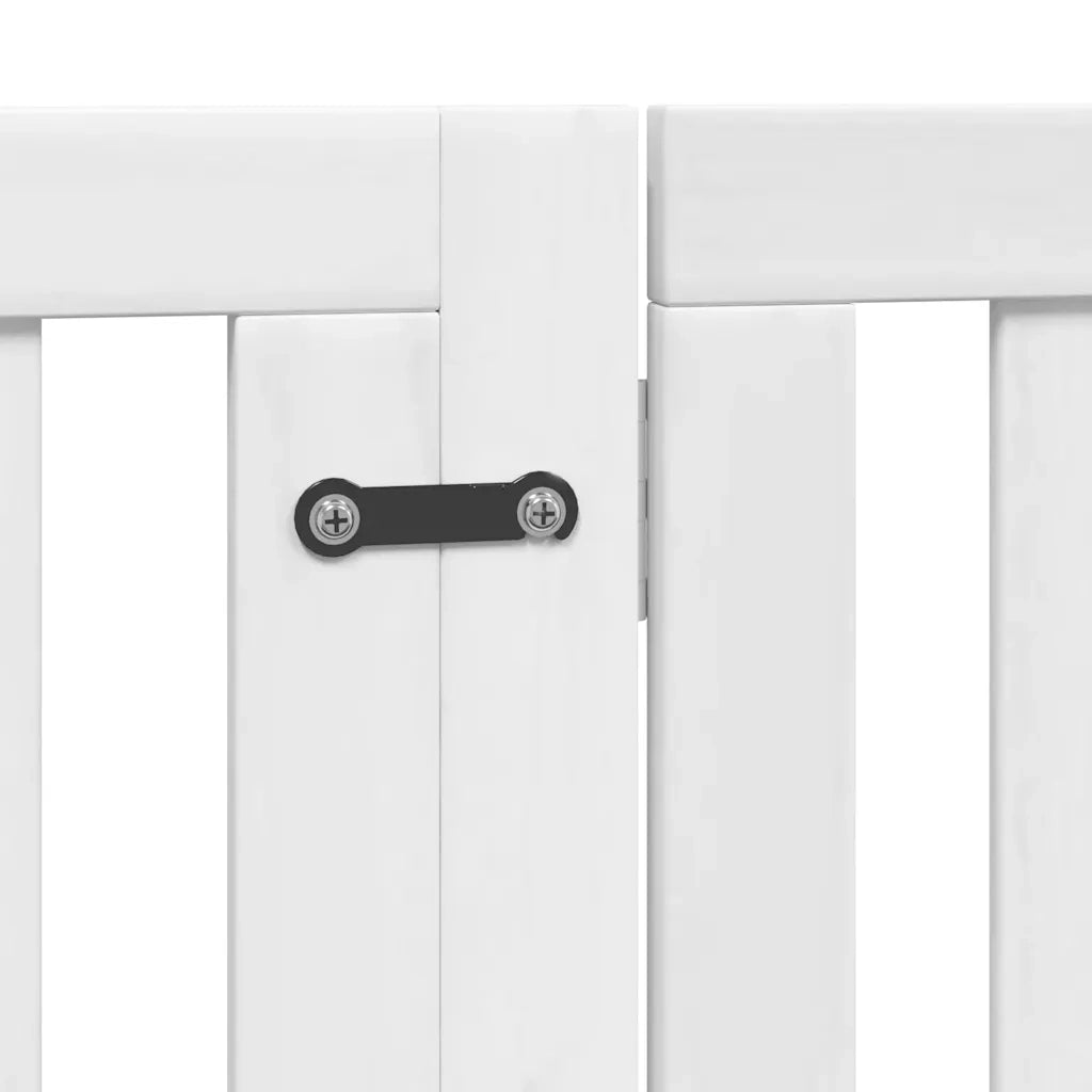 Cancello Cani Porta Pieghevole Bianco 6 Pannelli 480 cm Pioppo 3155673