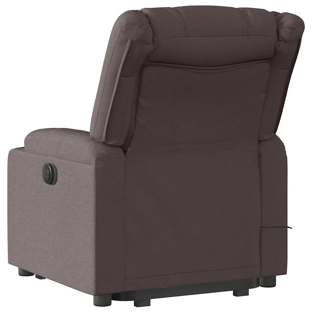 Poltrona Alzapersona Massaggio Elettrica Marrone Scuro Tessuto 3310284