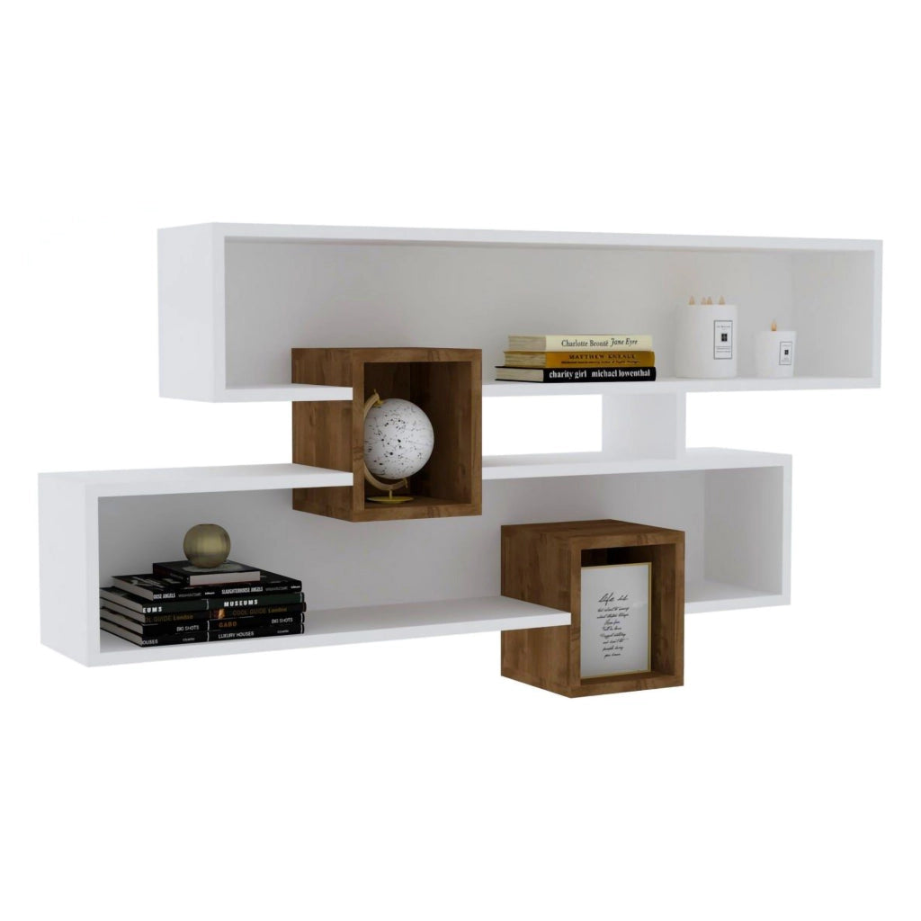 Roddino, Mensola 4 Ripiani, 120x22x75h cm Bianco