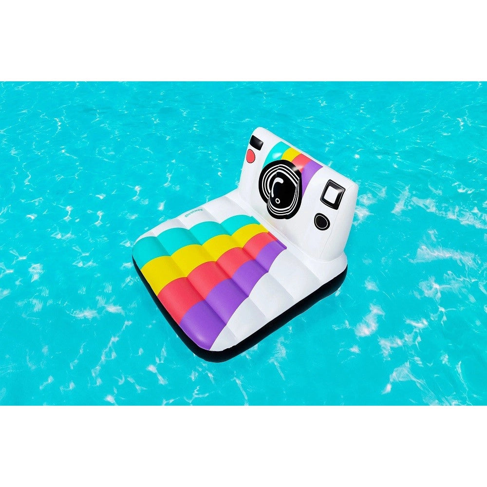 Trade Shop - Poltrona Materassino Gonfiabile Fashion Polaroid Vintage 127x102cm Piscina 43656 -