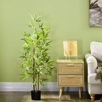 Pianta Artificiale di Bambù da Interno H120 cm con Vaso Verde