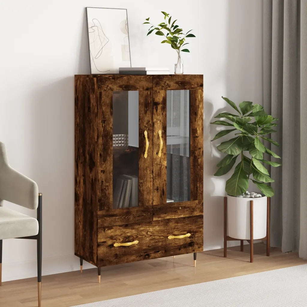 Credenza | Madia | Buffet da pranzo | Armadio da pranzo Rovere Fumo 69,5x31x115 cm in Legno Multistrato