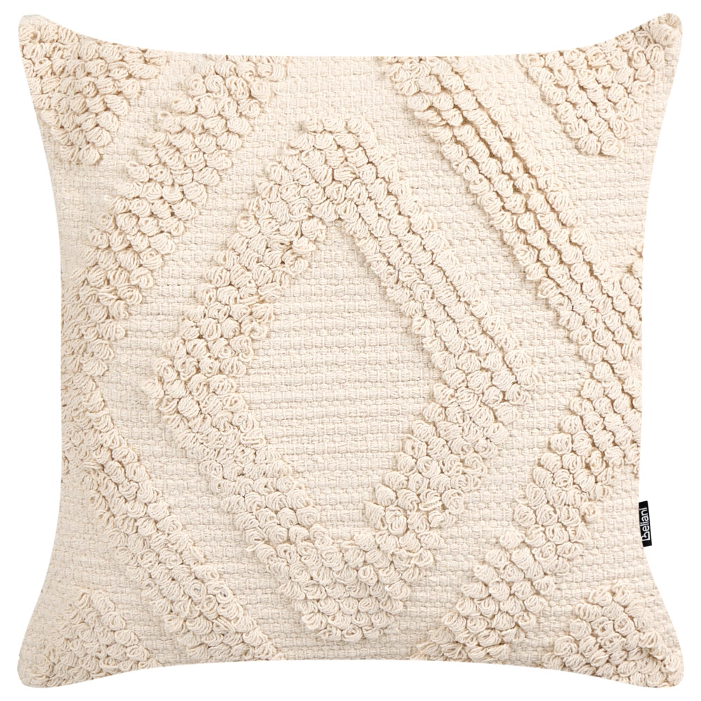 Set di 2 cuscini decorativi in cotone bianco sporco 45 x 45 cm Motivo geometrico a rombi Boho Design Cuscini