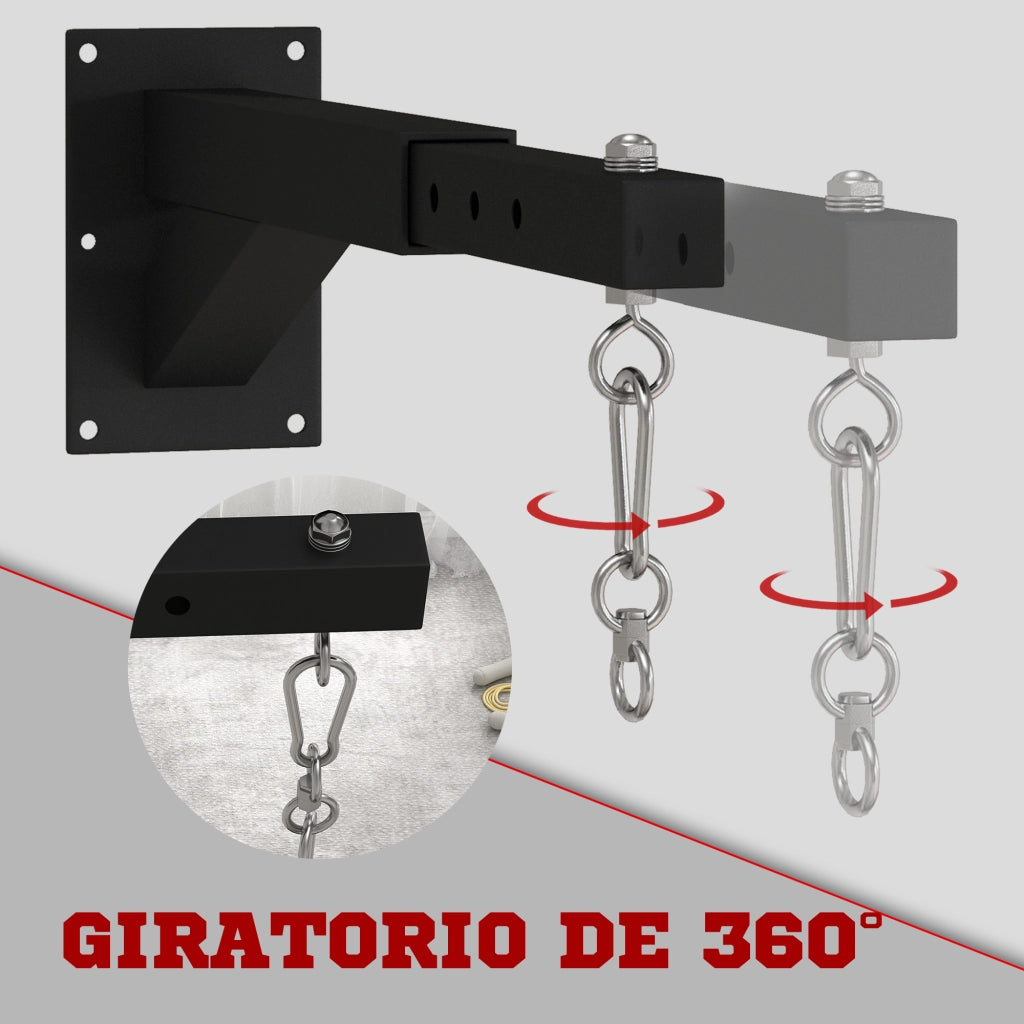 Sostegno per Sacco da Boxe a Parete ¨C zephmum ¨C Nero, Metallo, 45-65 cm
